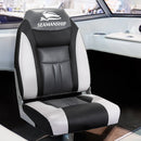 Seamanship 2X Folding Boat Seats Marine Seat Swivel High Back 12cm Padding Black - RnR Galore
