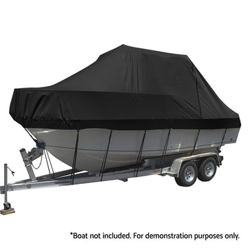 Seamanship Boat Cover 19 - 21ft Trailerable Jumbo Marine Grade Heavy Duty Black - RnR Galore