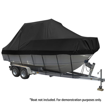 Seamanship Boat Cover 25 - 27ft Trailerable Jumbo Marine 600D Heavy Duty Black - RnR Galore