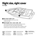 Seamanship Boat Cover 25 - 27ft Trailerable Jumbo Marine 600D Heavy Duty Black - RnR Galore