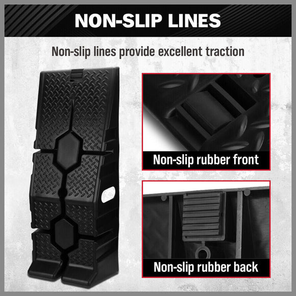 SEDY 2Pcs 2 Ton Heavy Duty Car Ramps 17cm Rise Antiskid Vehicle Service Ramp Au - RnR Galore