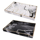 Set 2 Marble Patterned Rectangular Trays 48cm - RnR Galore
