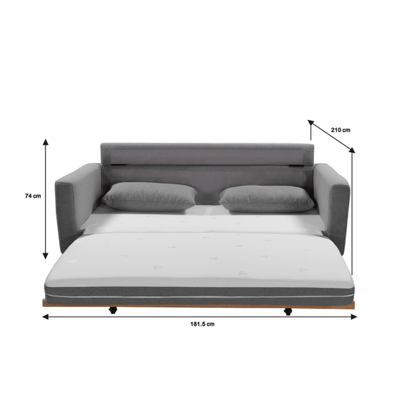 SHASA 2 Seater Pull - out Sofa bed Grey celadon - RnR Galore
