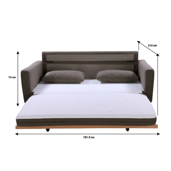SHASA 2 Seater Pull - out Sofa bed Grey taupe - RnR Galore