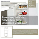 Shower Corner Shelf White Caddy Bathroom Shelves Organiser Bath Storage Rack 4 - RnR Galore