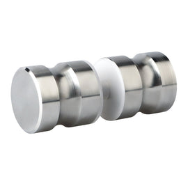 Shower Glass Door Knob Bathroom Round Back - to - Back Handle SUS304 Brushed Nickel - RnR Galore