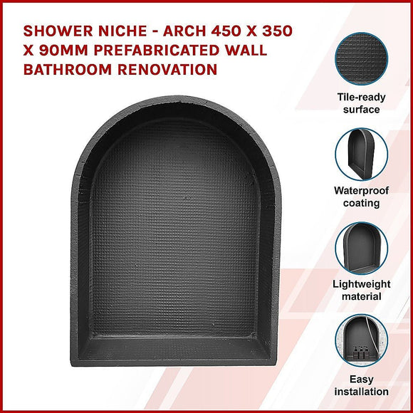 Shower Niche - Arch 450 x 350 x 90mm Prefabricated Wall Bathroom Renovation - RnR Galore