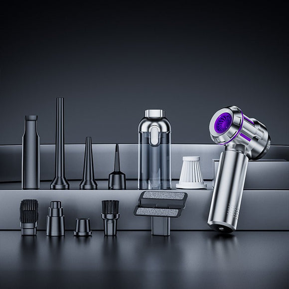 Silver and Purple 4 - in - 1 Cordless Handheld Vacuum Cleaner - Powerful 16KPa Suction with Brushless Motor, Blower & Air Pump - RnR Galore