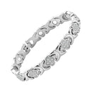 Silver New Fashion Lightweight Luxury Four - Leaf Clover Diamond Inlaid Bracelet - Alloy Magnetic Watch Band Style Bracelet for Women + Free Disassembly Tool - RnR Galore