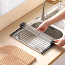 Silver Over Sink Draining Rack with Anti - Slip Grips - RnR Galore