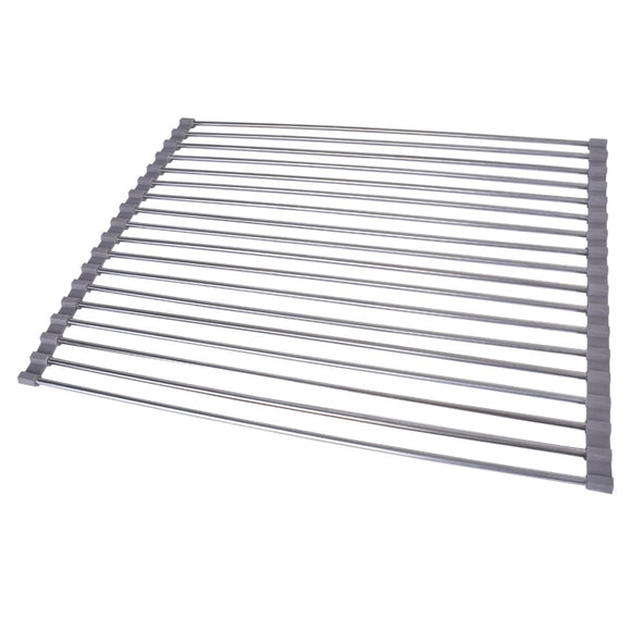 Silver Over Sink Draining Rack with Anti - Slip Grips - RnR Galore