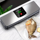 silver Rechargeable Vacuum Sealer with USB Port, designed for preserving food in both dry and wet environments, equipped with an LED screen, ideal for travel and camping. - RnR Galore