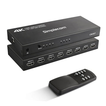 Simplecom CM317 7 - Port HDMI 2.0 Switch with Remote 7 IN 1 OUT Splitter HDCP 2.2 4K@60Hz - RnR Galore