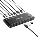Simplecom KM590 2 - Port USB - C Dual 4K HDMI Monitor KVM Switch and Docking Station with Network Sharing - RnR Galore