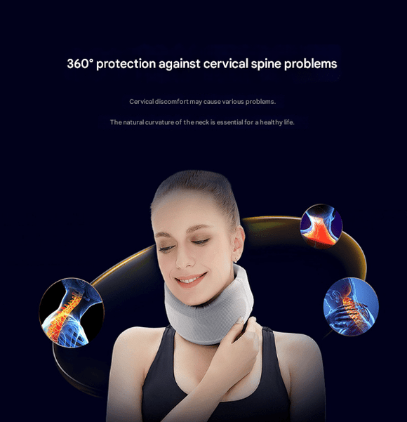 Size L Grey Ergonomic Neck Support Brace - Soft Cervical Collar for Posture Correction and Pain Relief - RnR Galore