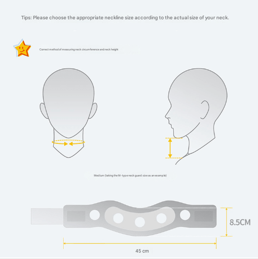 Size S Light Blue Ergonomic Neck Support Brace - Soft Cervical Collar for Posture Correction and Pain Relief - RnR Galore