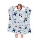 Snowman Oversized Wearable Blanket Hoodie - Ultra Soft & Cozy Snuggle Pullover for Adults - RnR Galore