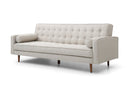 Sofa Bed 3 Seater Button Tufted Lounge Set for Living Room Couch in Fabric Beige Colour - RnR Galore