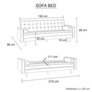 Sofa Bed 3 Seater Button Tufted Lounge Set for Living Room Couch in Fabric Beige Colour - RnR Galore