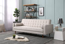 Sofa Bed 3 Seater Button Tufted Lounge Set for Living Room Couch in Fabric Beige Colour - RnR Galore