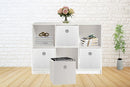 SORTI 27x28x27 CM White 8 - Pack Foldable Storage Cubes - Fabric Bookcase Organizers for Toys and More - RnR Galore