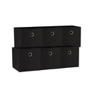 SORTI 33x33x27 CM Black 6 - Pack Foldable Storage Cubes - Fabric Bookcase Organizers for Toys and More - RnR Galore