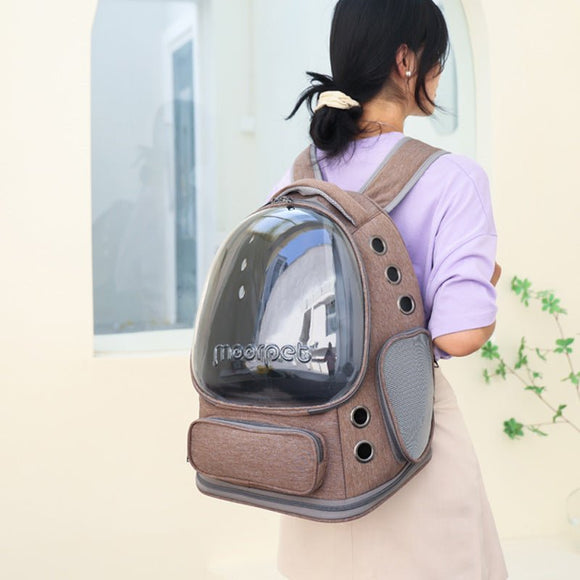 Spacious Pet Carrier with Ventilation System & Water - Resistant Design(khaki) - RnR Galore