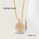 Sparkling Cubic Zirconia Initial Letter Necklace Set - Gold Plated Two - Piece Design(E) - RnR Galore