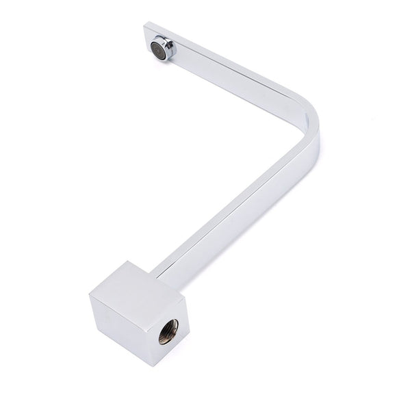 Square Chrome Gooseneck Arm Wall Mounted Swivel Bathtub Spout Faucet Outlet Set - RnR Galore
