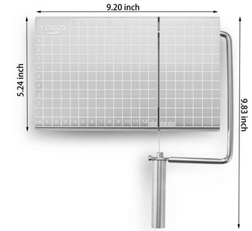 Stainless Steel Cheese Slicer with 10 Replacement Wires – Precision Grid Cutting Board, Ergonomic Handle, Easy to Clean – Ideal for Butter, Cake, Soft Cheese (Silver) - RnR Galore