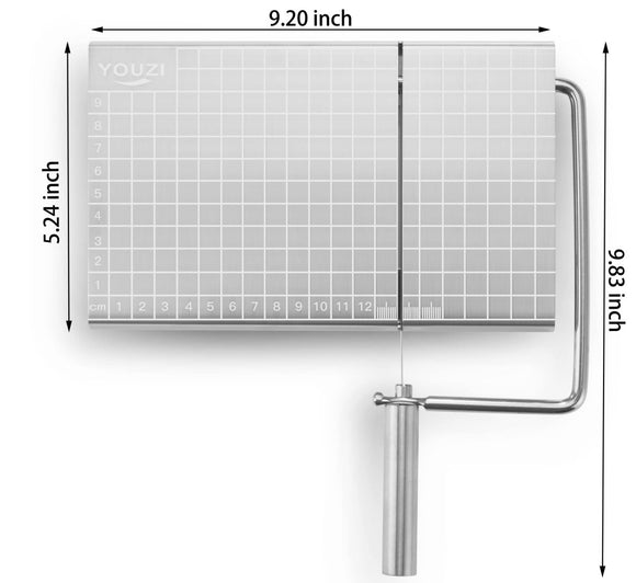 Stainless Steel Cheese Slicer with 10 Replacement Wires – Precision Grid Cutting Board, Ergonomic Handle, Easy to Clean – Ideal for Butter, Cake, Soft Cheese (Silver) - RnR Galore