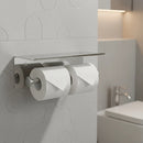 Stainless Steel Double Toilet Paper Holder Towel Roll Tissue Rack Storage Shelf - RnR Galore