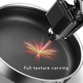 Stainless Steel Frying Pan Non - Stick Cooking Frypan Cookware 32cm Honeycomb Double Sided - RnR Galore