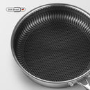 Stainless Steel Frying Pan Non - Stick Cooking Frypan Cookware 32cm Honeycomb Double Sided - RnR Galore