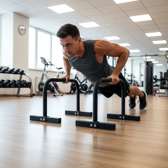 Steel Parallette Bars for Push Ups, Dips & Calisthenics Home Strength Training - RnR Galore
