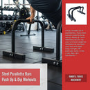 Steel Parallette Bars for Push Ups, Dips & Calisthenics Home Strength Training - RnR Galore