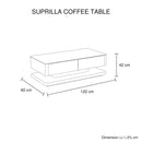 Stylish Coffee Table High Gloss Finish in Shiny Black Colour with 4 Drawers Storage - RnR Galore