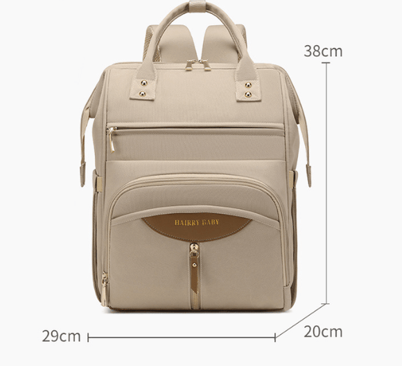 Stylish Mom Backpack with Insulated Bottle Pocket – Multi - Compartment Diaper Bag, Anti - Theft Phone Pocket, Large Capacity Baby Organizer, Travel Backpack for Moms (Apricot) - RnR Galore