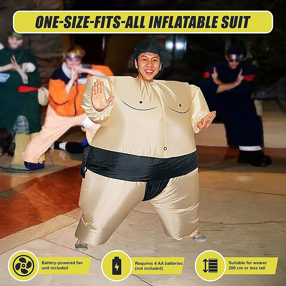 SUMO Fancy Dress Inflatable Suit - Fan Operated Costume - RnR Galore