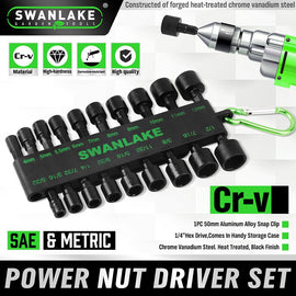 Swanlake 20Pcs Garden Tools Power Nut Driver Set Impact Drill SAE and Metric(will be no tracking) - RnR Galore