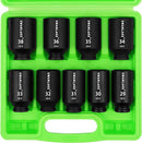 SWANLAKE 9 - Piece 1/2" Drive Jumbo Impact Socket Set, Metric 29mm - 38mm Large Socksts Spindle Axle Nut Impact Socket, CR - V Black - RnR Galore
