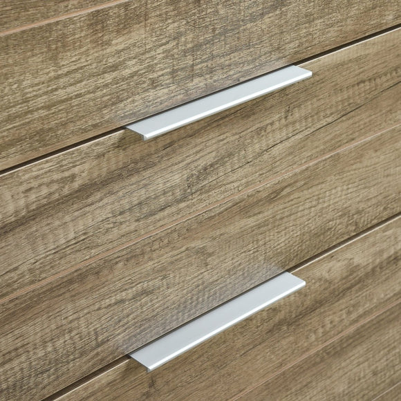 Tallboy with 5 Storage Drawers Natural Wood like MDF in Oak Colour - RnR Galore
