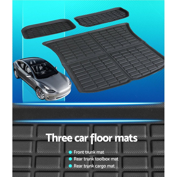 Tesla Model Y 2021 - 2024 Rear Well Front Cargo Trunk Toolbox Boot Liner Floor Mat - RnR Galore