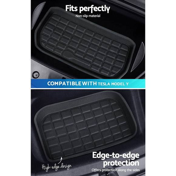 Tesla Model Y 2021 - 2024 Rear Well Front Cargo Trunk Toolbox Boot Liner Floor Mat - RnR Galore
