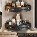Three layers of elegant black Premium No - Drill Corner Shower Caddy - Thickened ABS Bathroom Storage Shelf with Hooks, Quick Wall Mount Organiser - RnR Galore