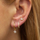 Three - piece set Gold Delicate CZ Earring Stacking Set - Huggie Hoops & Studs for Multiple Piercings - RnR Galore