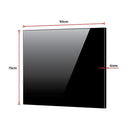 Toughened 60cm x 70cm Black Glass Kitchen Splashback - RnR Galore