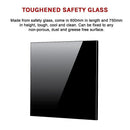 Toughened 60cm x 75cm Black Glass Kitchen Splashback - RnR Galore