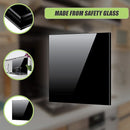 Toughened 90cm x 75cm Black Glass Kitchen Splashback - RnR Galore
