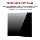 Toughened 90cm x 75cm Black Glass Kitchen Splashback - RnR Galore